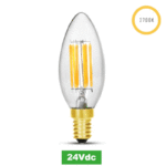 LED-Filament Kerze, 24V, 5W, 2700K, E14 (Adapter E27)