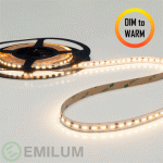 Dim To Warm LED-Stripe 24V, 17W, 3000K-2200K, CRI90, 224LED, IP20, 10mm