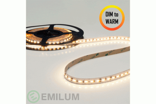 Dim To Warm LED-Stripe 24V, 17W, 3000K-2200K, CRI90, 224LED, IP20, 10mm