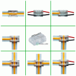 LED Verbinder, 2-polig, 8mm, LED-Kabel-Universal, COB