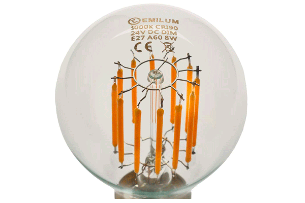 LED-Filament 24V, 8W, 3000K, E27