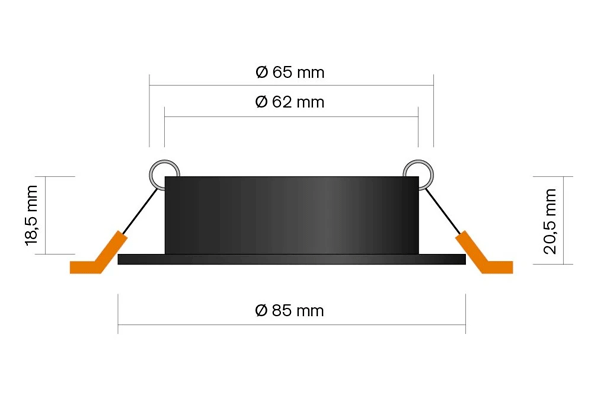 Recessed Spotlight Frame, tiltable, 85mm
