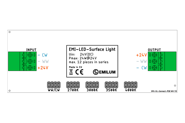 LED Surface Light 24V, 25W, 2200K_5700K, CCT+, CRI90