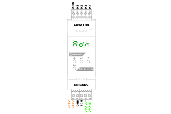 DMX-Aktor, 4xAnalog-Out, 0-10V