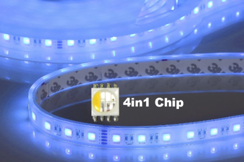 Flex Stripe 24V, 19.2W, RGBW/2700K, CRI90, 60LED, IP68, 14,5mm