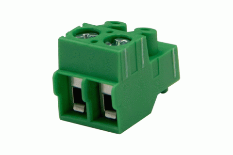 Leiterplattenstecker 2pol. mit Schraubklemmen – Grün