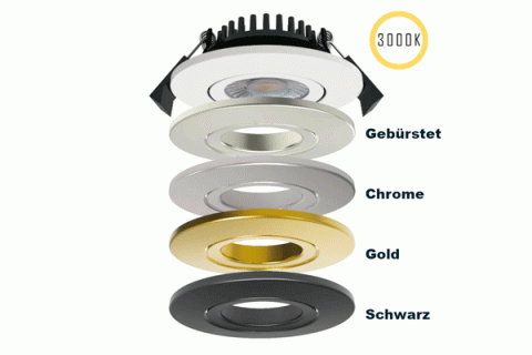 LED-Swing Spot 24V, 5W, 3000K, CRI90 – Roségold