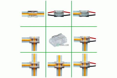 LED Verbinder, 2-polig, 8mm, LED-Kabel-Universal, COB