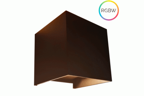 LED-Wandleuchte 24V, 8W, RGBW/2700K, CRI90, IP54 – Schwarz
