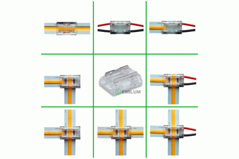 LED Verbinder, 2-polig, 10mm, LED-Kabel-Universal, COB