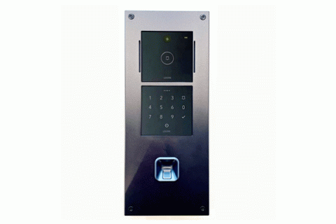 Montagekit Typ 3E für Loxone Intercom und CodeTouch sowie Zubehör – Schwarz Eloxiert EV6 / Ohne Namens-Gravur / Vorbereitung für ekey sLine Fingerprint