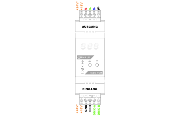 LED-PWM-Dimmer, 4-Kanal, DMX/RDM, 12-48V, 300W (600W @48V)