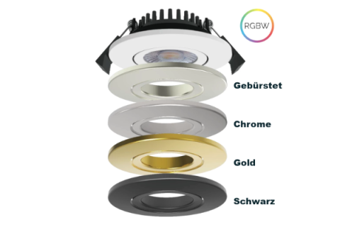 LED-Swing Spot 24V, 5W, RGBW/2700K, CRI90 – Roségold