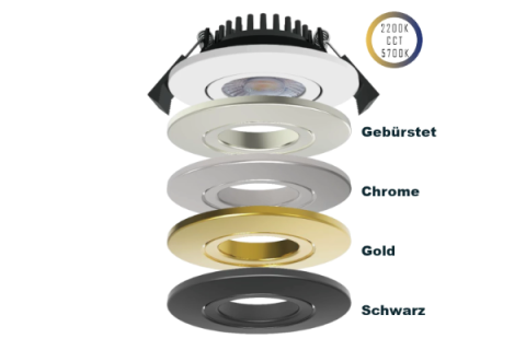 LED-Swing Spot 24V, 5W, 2200K/5700K, CRI90 – Roségold