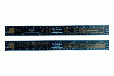 Maßstabs-Lineal für Elektro- Lichtplaner & Bauherren