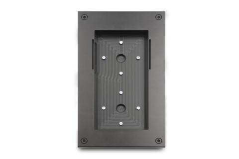 Unterputz Montageset für neue Loxone Intercom – Variante 2X – Schwarz Eloxiert EV6 / Mit Namens-Gravur