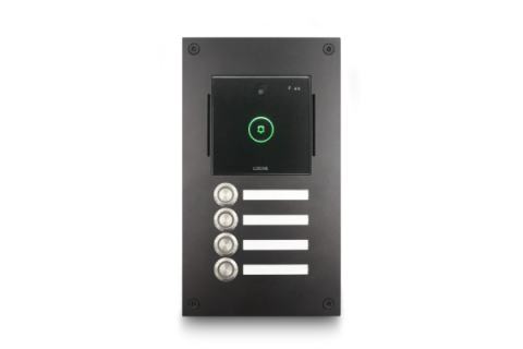 Unterputz Montageset für neue Loxone Intercom – mit 4 Ruftasten(1E-T4) – Hell Eloxiert EV1
