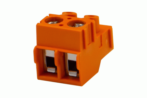 Leiterplattenstecker 2pol. mit Schraubklemmen – Orange
