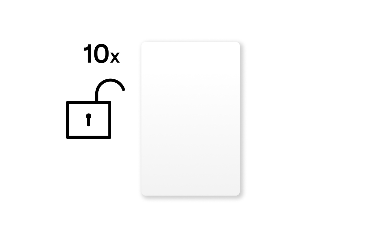 Unverschlüsselte NFC Smart Cards Weiß Set - 10 Stück
