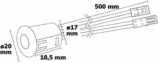 MiniAMP PIR-Bewegungsmelder, 3m Detektionradius, 30 sec., 12-24V DC, 3A