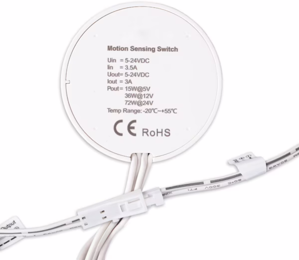 MiniAMP HF-Bewegungsmelder für versteckten Einbau, Detektion einstellbar 0.5-5m, 5-24V DC